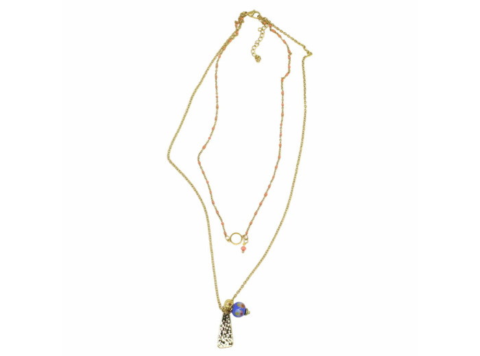 Collier double émail et Murano SILLAGE
