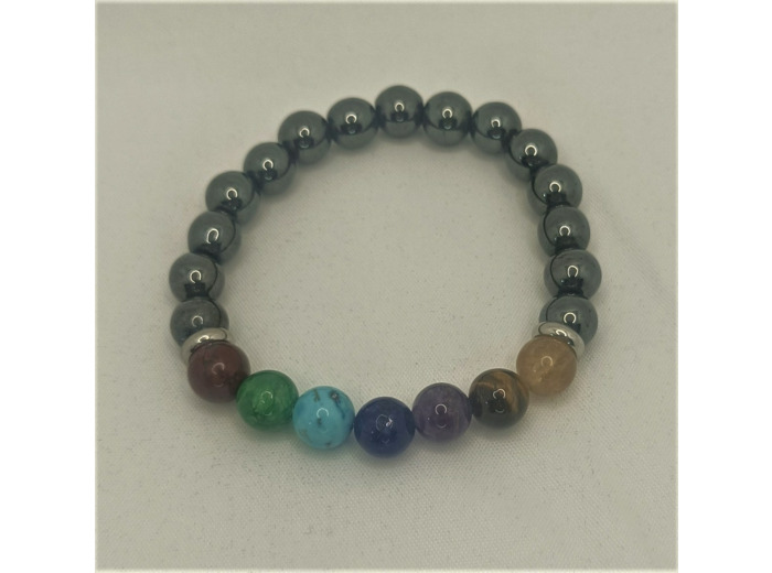 Bracelet 7 chakras/Hématite