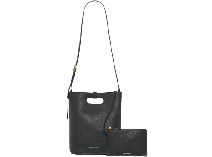 Gérard Darel Ava Sac Seau Cuir Grainé noir Or