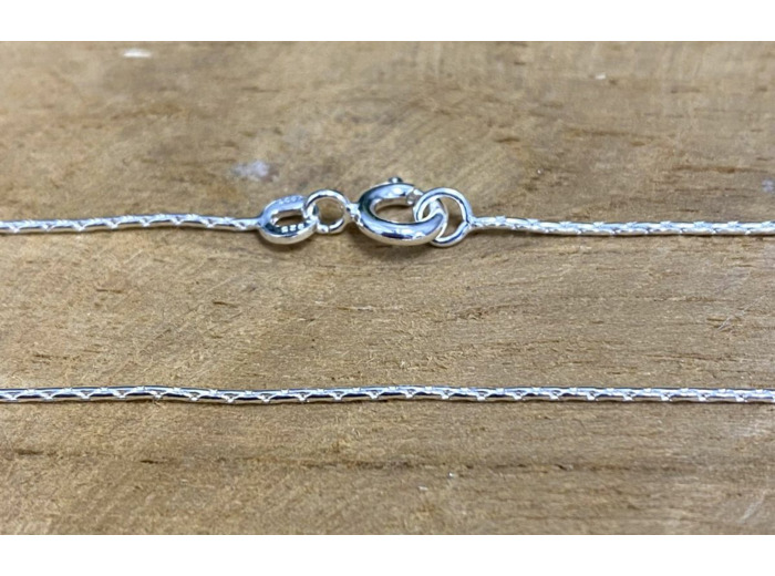 Chaîne de cou maille haricot argent 40cm