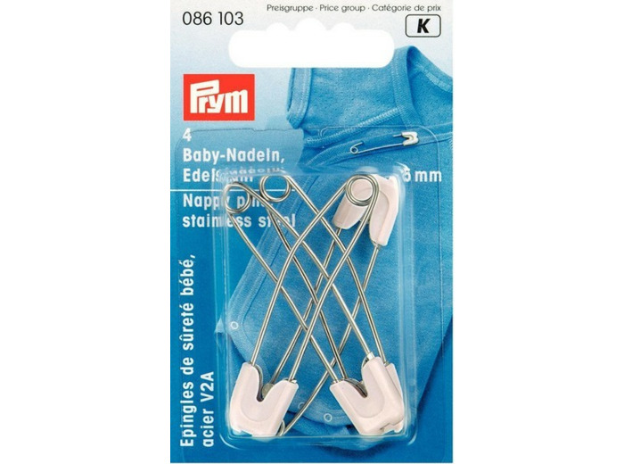 Épingles de sûreté bébé blanc Prym