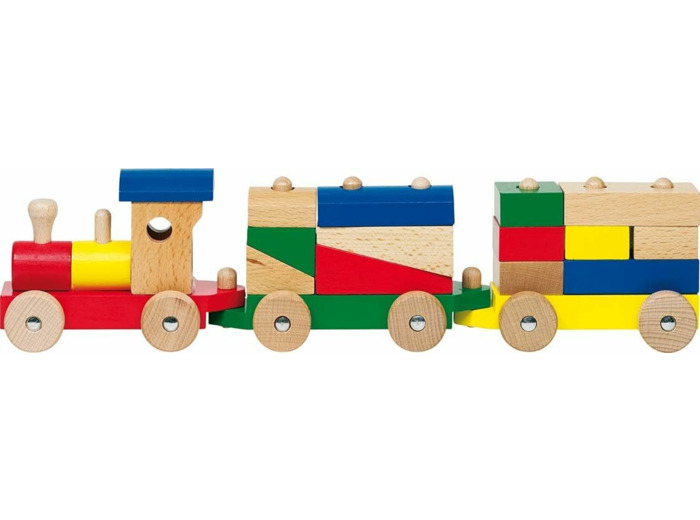 Goki - WP304 - Jeu de Construction - Train en Bois - 13 Pièces
