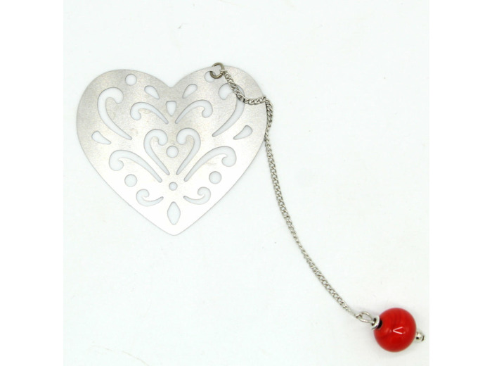 Marque-page coeur rouge