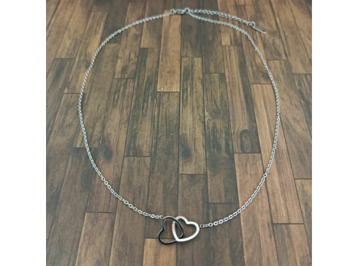 Collier en acier inoxydable 316L cœur à cœur
