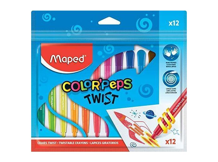 Crayon de cire Color'Peps Twist, sachet de 12