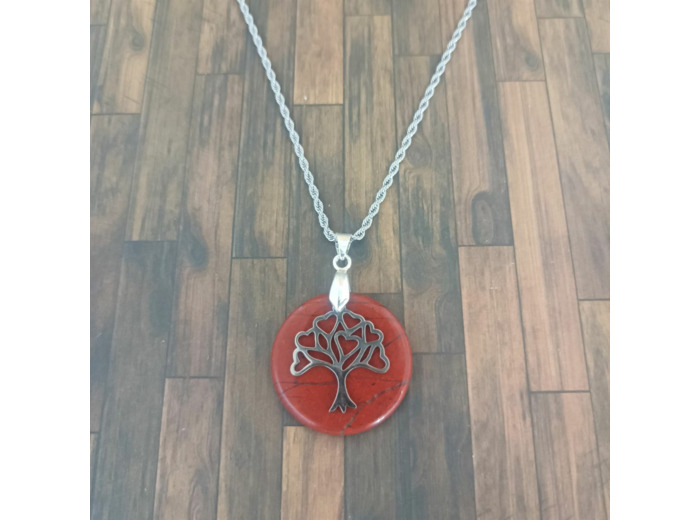 Pendentif Jaspe rouge Arbre de vie 1