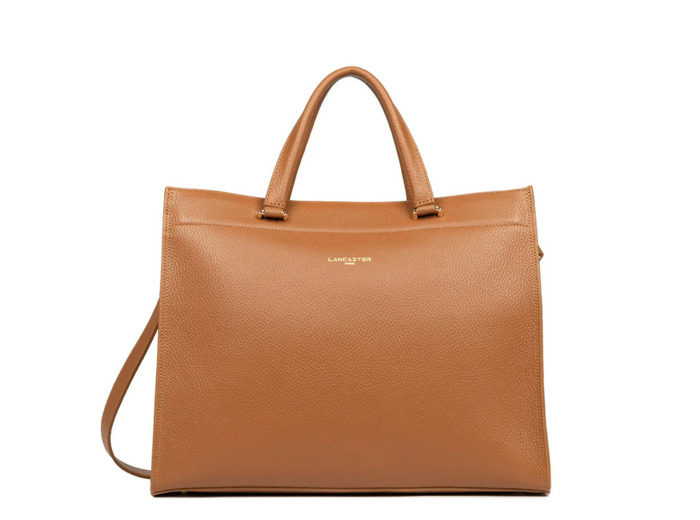 Lancaster Foulonné Double Sac Cabas 470-72 Camel In Orange