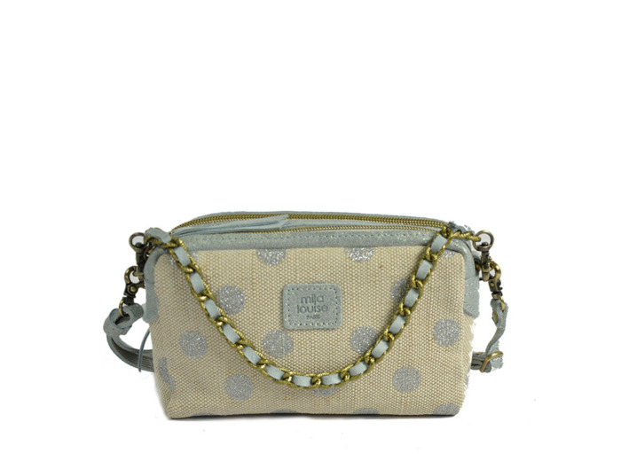 Mila Louise Mama XS DB Petit Sac Trotteur Pois Azur