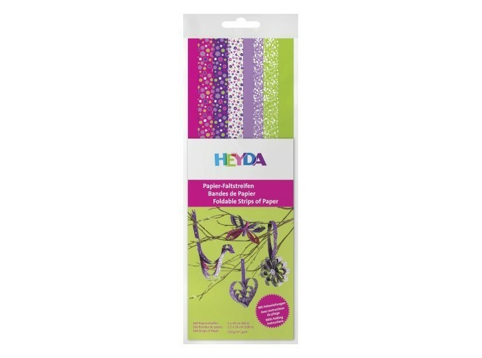 Bandes de papier origami - Rose / Violet / Vert