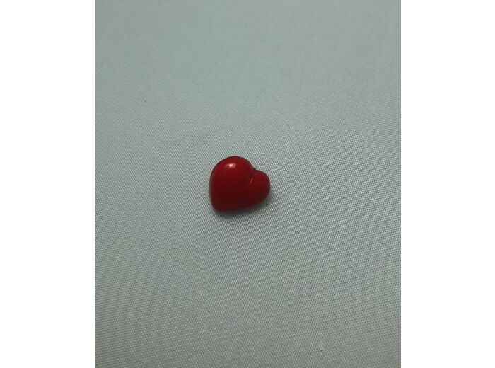 Bouton coeur rouge 1 cm