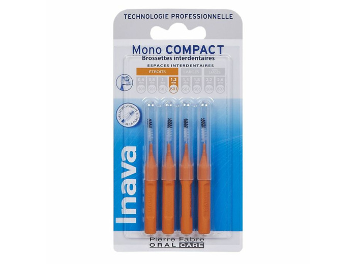 Brossettes Interdentaires 1.2mm Orange X4 Mono Compact Inava