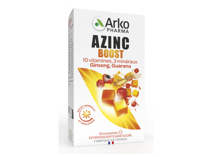 Energie Booster Effervescent 20 Comprimes Azinc Arkopharma