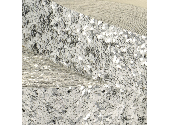Galon pailleté Argent - 25 mm