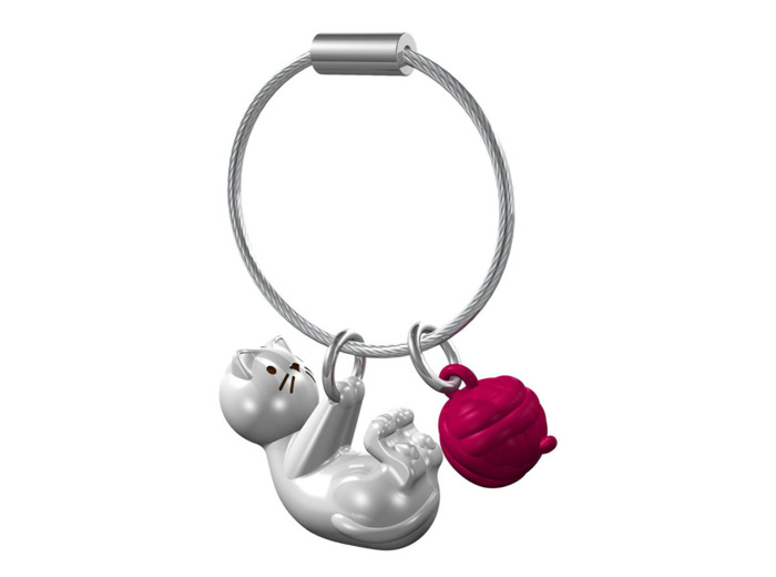 Metalmorphose Porte-clés Chat blanc