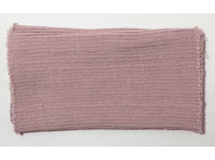 Poignets bords côtes acrylique/laine rose