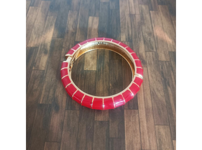 Bracelet jonc Doré-rouge