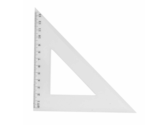 Equerre cristal 45° - 1 biseau - 21 cm