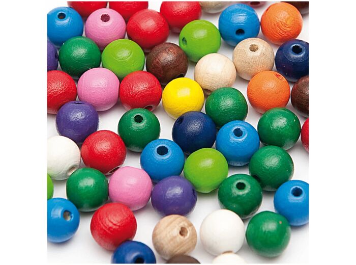 Perles en bois multicouleur 6 mm - Rico Design