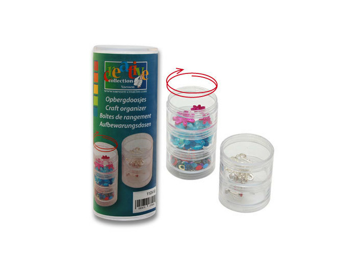 Lot de 5 Boites de rangement rondes en plastique