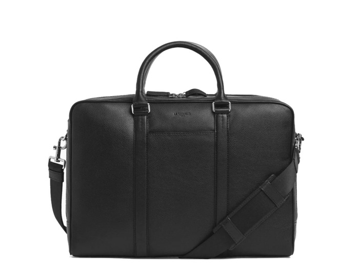 Le Tanneur Charles Porte Documents 2 Compartiments 17" Cuir Grainé Noir