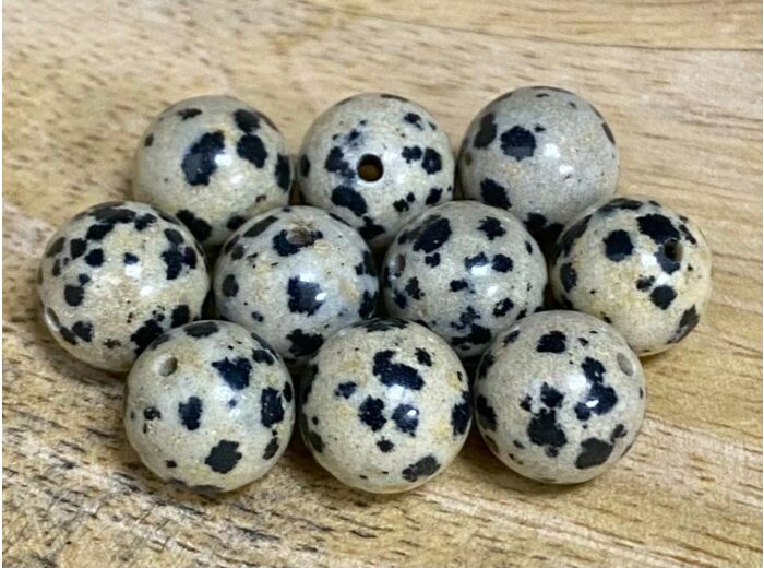Perle 10mm Jaspe Dalmatien