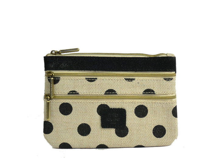 Mila Louise Pair PM DB Porte-monnaie Toile Pois Noir