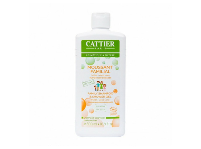 Moussant Familial Parfum Fleur D'oranger Corps Et Cheveux Bio 500ml Cattier