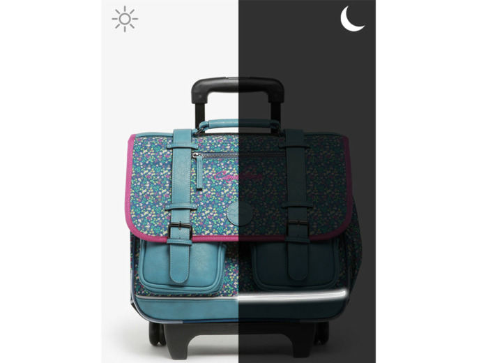 Caméléon Vintage Fantasy Cartable A Roulettes 38cm Blue Garden