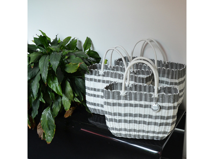 Le Voyage en Panier Luxidou Small Cabas Blanc Argent