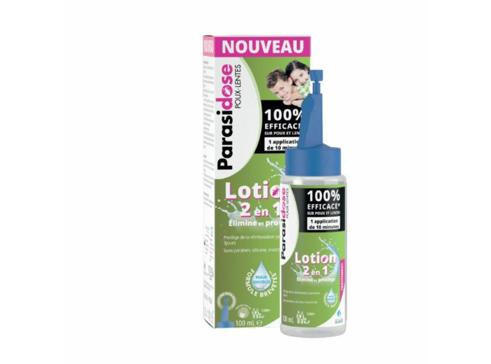 Lotion 2en1 Poux-lentes 100ml Parasidose Elimine et protège PARASIDOSE