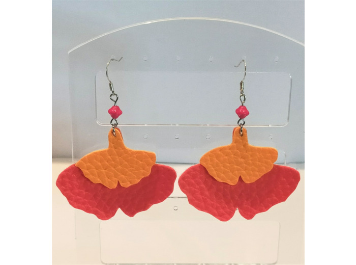 B.O. Similicuir orange/rouge
