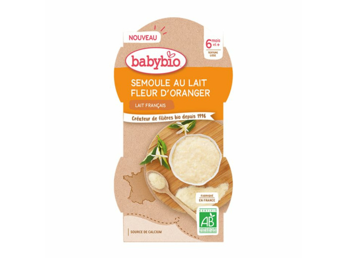 Semoule au Lait de Vache Fleur d'Oranger 225g 6 Mois et Plus Babybio