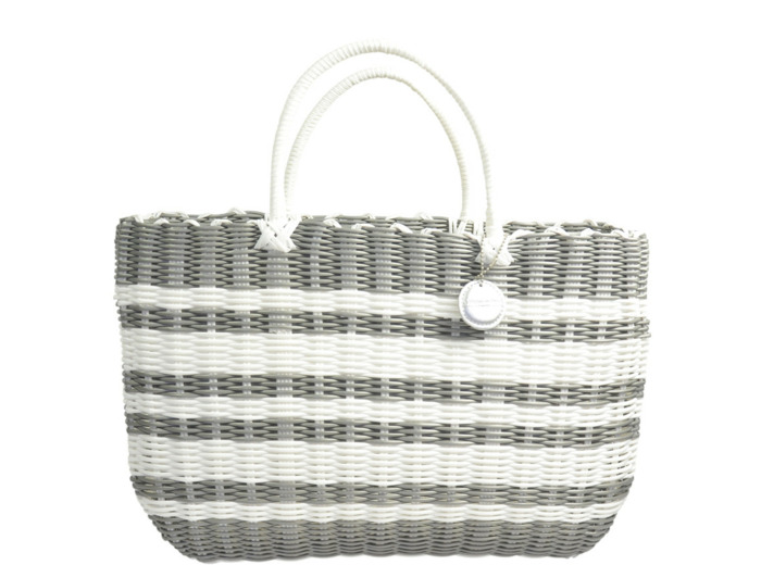 Le Voyage en Panier Luxidou Large Cabas Blanc Argent