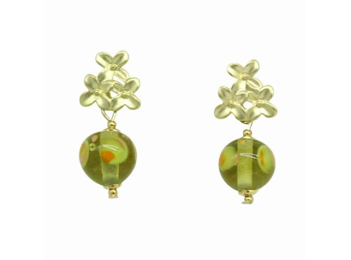 Boucles d'oreilles trio de fleurs ZESTE