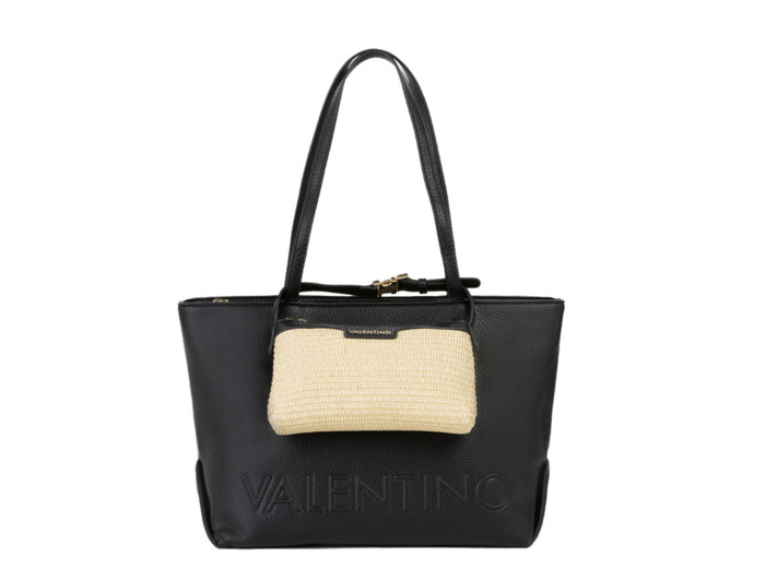 Valentino Maiam Sac Shopping Avec Pochette Amovible Nero