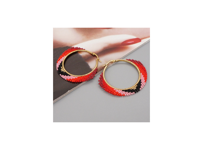 Boucles d'oreilles tissées à la main 8