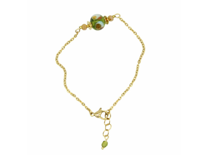 Bracelet perle Murano olive – Salvia