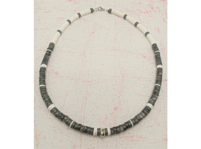 Collier Labradorite/blanc