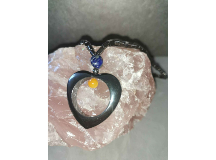 Collier Hématite Lapis lazuli et oeil de chat olpa2136