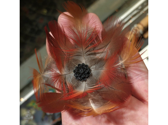 broche barrette en plumes