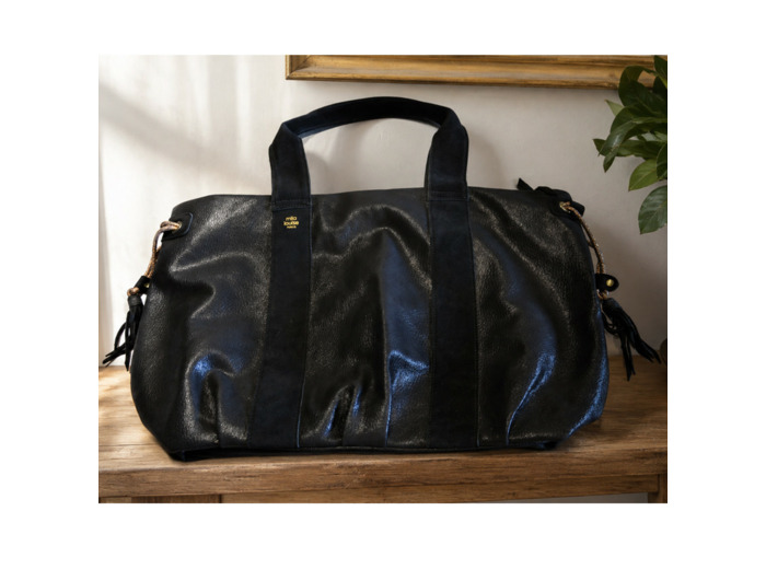 Mila Louise Prudy GR Cabas Brillant Effet Grainé Noir