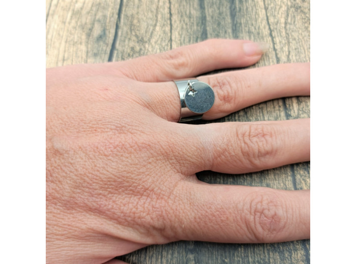 Bague pampille ronde étoile