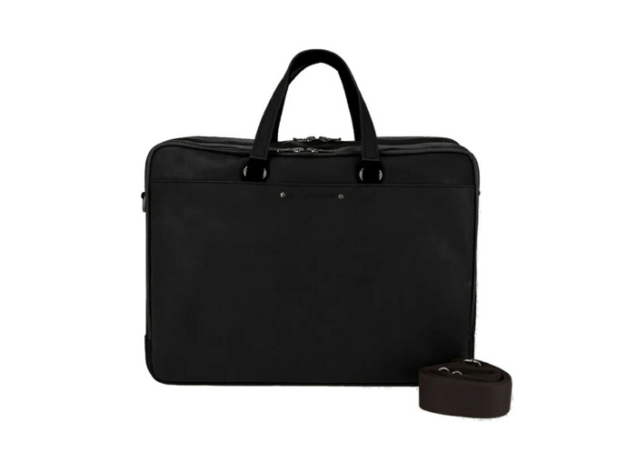 Ateliers Fourès Cartable Ithaque Cuir 2 Soufflets F9952 Noir