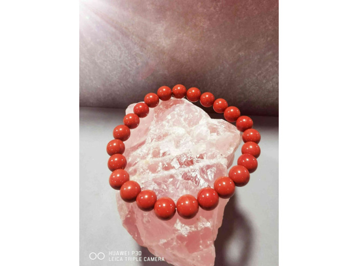 Bracelet Jaspe rouge perles 8mm