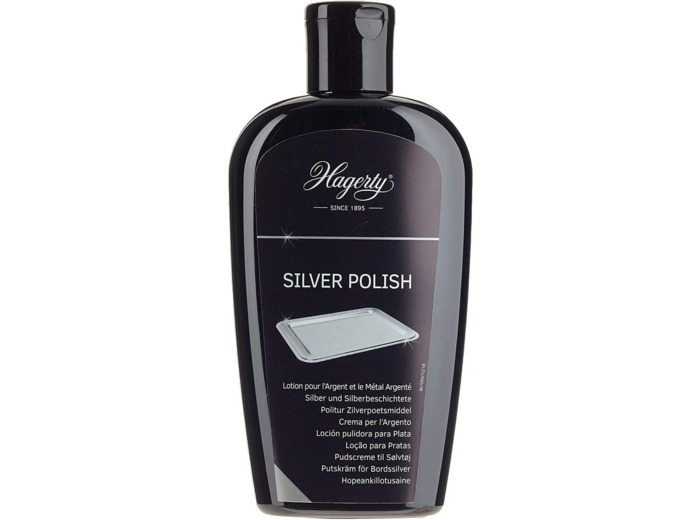 Hagerty Silver Polish Nettoyant efficace pour l'argent et le métal argenté I 250 ml I Produit à effet instantané pour les vases, cadres, accessoires, objets de décoration