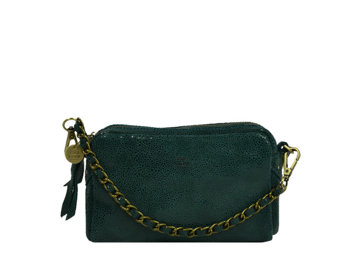Mila Louise Mama XS BB Petit Sac Trotteur Cuir Résille Turquoise