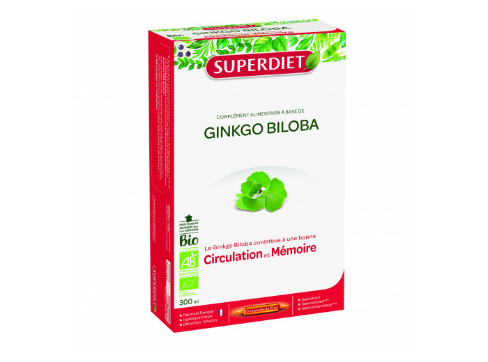 Ginkgo Biloba Circulation 20 Ampoules 300ml Superdiet