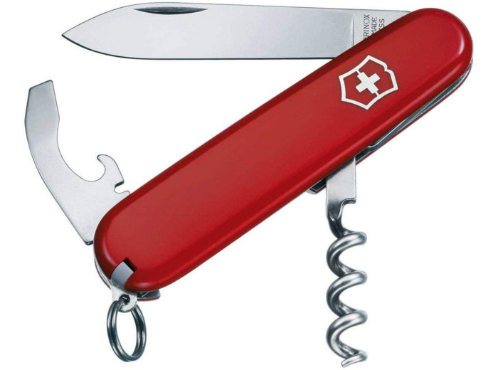 Victorinox Waiter Couteau de Poche Suisse, Léger, Multitool, 9 Fonctions, Ouvre Boite, Tire Bouchon Rouge (Blister) Unique