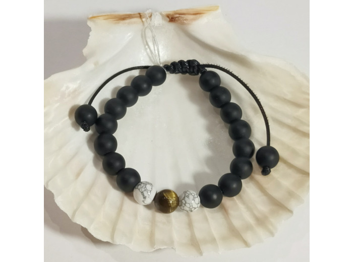Agate noire, œil de tigre, howlite