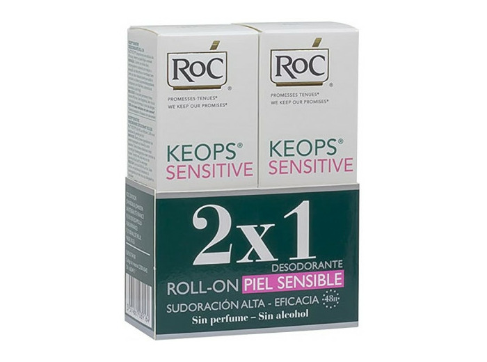 Déodorant à bille 2x30ml Keops peau fragile Roc